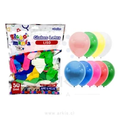 Globo Globomania N° 9 Liso Colores Surtidos 50 unidades