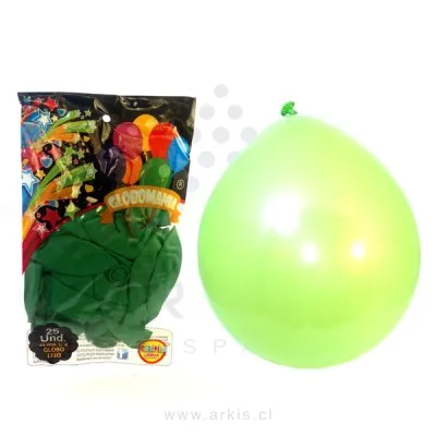 Globo Globomania N° 9 Liso Verde 25 Unidades