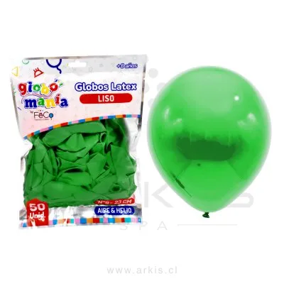 Globo Globomania N° 9 Liso Verde 50 Unidades