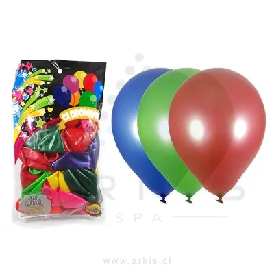 Globo Globomania N° 9 Metálico Colores Surtidos 25 Unidades
