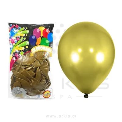 Globo Globomania N° 9 Metálico Dorado 25 Unidades