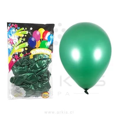 Globo Globomania N° 9 Metálico Verde 25 Unidades
