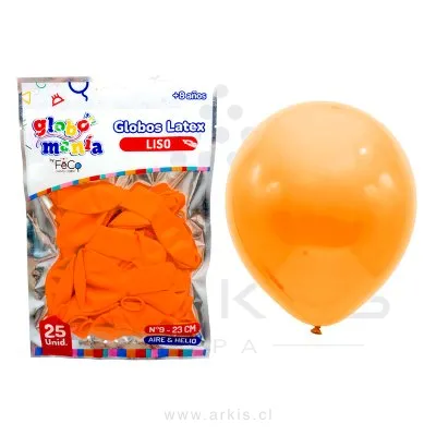 Globos Feco Halloween N° 9 Standard B Naranjo 25 Unidades