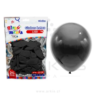 Globos Feco Halloween N° 9 Standard B Negro 25 Unidades