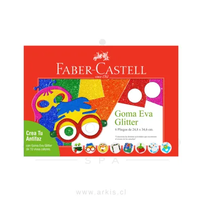 Goma Eva Faber-Castell glitter 24.8x34.6 cm Paquete de 6 Unidades