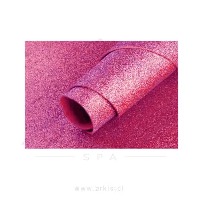 Goma Eva Latina glitter Rosado 40X60 cm Paquete de 10 Unidades