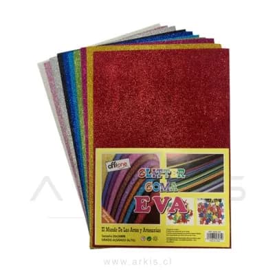 Goma Eva Offione Glitter Surtido 40X60 Cm Paquete de 10 Unidades