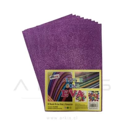 Goma Eva Offione Glitter Violeta 40X60 Cm Paquete de 10 Unidades