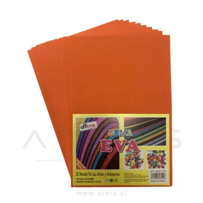 Goma Eva Offione Naranja 40X60 Cm Paquete de 10 Unidades