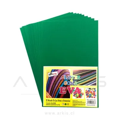 Goma Eva Offione Verde 40X60 Cm Paquete de 10 Unidades