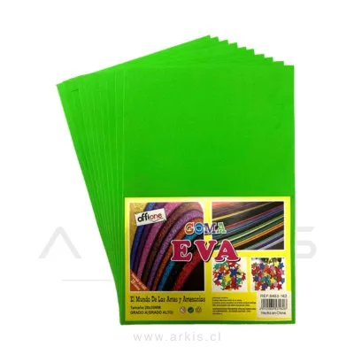 Goma Eva Offione Verde Claro 40X60 Cm Paquete de 10 Unidades