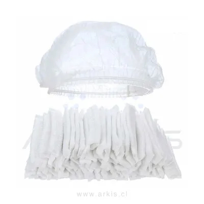 Gorro Desechable Adicare Blanco Elástico Simple Caja de 100 Unidades