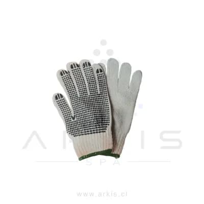 Guantes de Hilo genérico 4 Hebras Algodón. Pvc Blanco