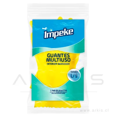 Guantes de Látex Impeke Multiuso Talla L Amarillo