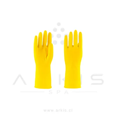 Guantes de Látex Manlac Multiuso Afelpado Amarillo Talla S