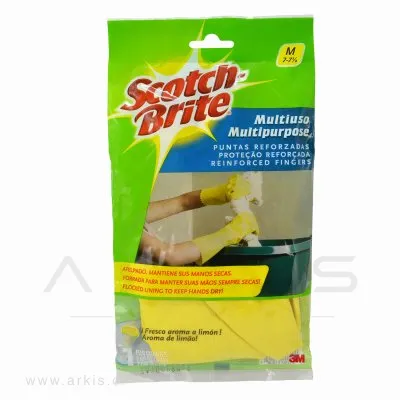 Guantes de Látex Scotch Brite Multiuso Afelpado M Látex Amarillo