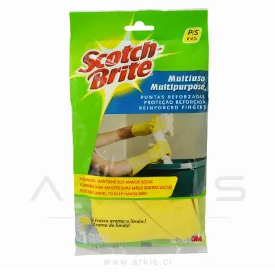 Guantes de Látex Scotch Brite Multiuso Afelpado S Látex Amarillo