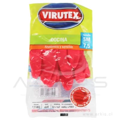 Guantes de Látex Virutex Multiuso Cocina Talla M Rojo