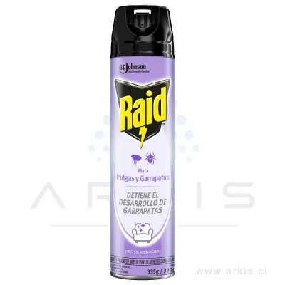 Insecticida Raid Aerosol Pulgas y Garrapatas 390 cc