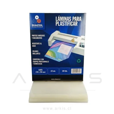 Lamina Termolamina Diazol Carta 5 230X290Mm 125Mc 100 Unidades
