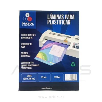 Lámina Termolaminada Diazol Carta 7 230 X 290 mm 100 Unidades