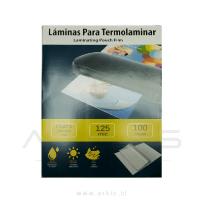 Lámina Termolaminada Faxon Carta 23x29 Mm 125 Micrones 100 Unidades