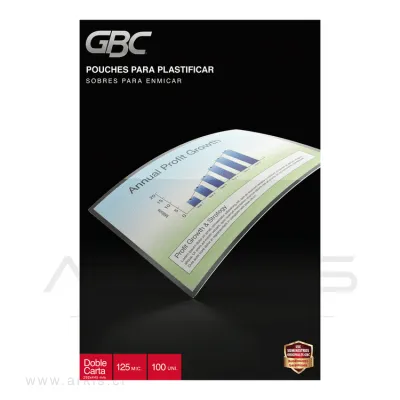 Lámina Termolaminada GBC Doble Carta 5 292X445 mm 125 Micrones 100 Unidades