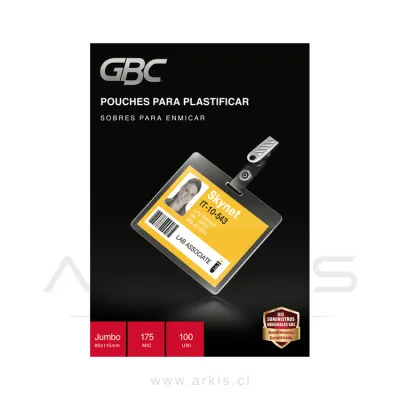 Lámina Termolaminada GBC Jumbo 7 80X115Mm 175Mc 100 Unidades