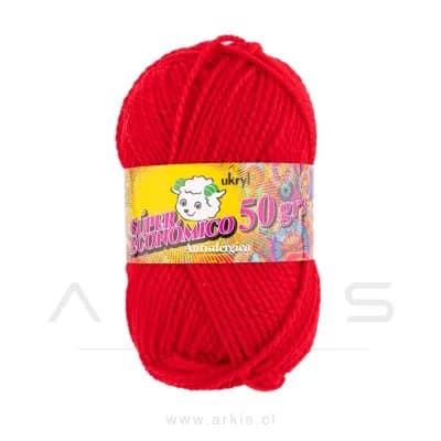 Lana Ovillo NP Rojo 50 g Paquete de 10 Unidades