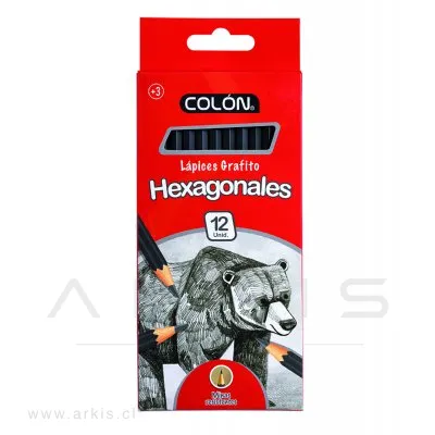 Lápiz Grafito Colón Hexagonal N°2 HB Caja 12 Unidades