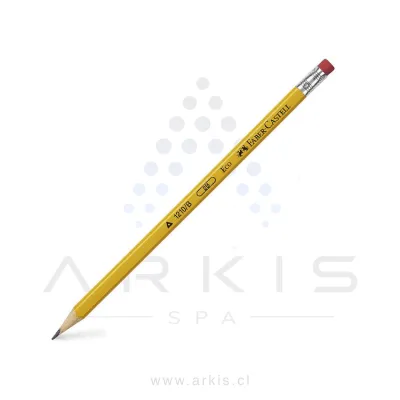 Lápiz Grafito Faber-Castell N°2 B 1210 con Goma Amarillo