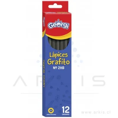 Lápiz Grafito Georgi 2HB Hexagonal 12 Unidades