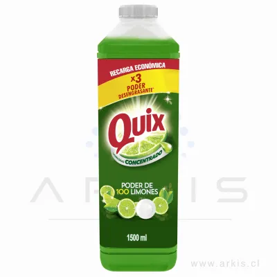 Lavalozas Líquido Quix Limón Recarga 1.5 L