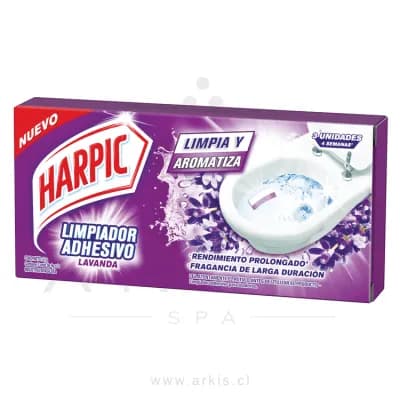 Limpiador Adhesivo WC Harpic Lavanda 27 g 3 Unidades