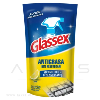 Limpiador Antigrasa Glassex 420 cc Doypack