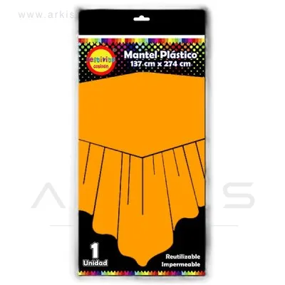 Mantel Feco Halloween Plástico 137x274 cm Naranjo
