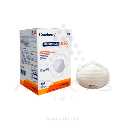 Mascarilla Cranberry N95 Caja de 20 Unidades