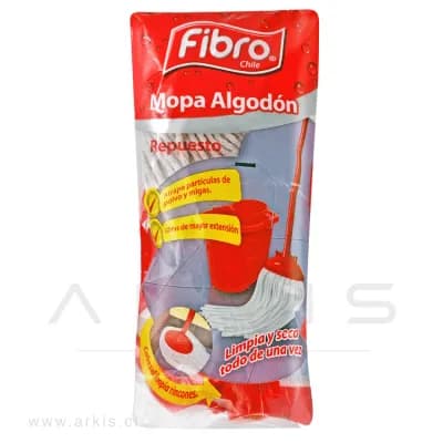 Mopa de Limpieza Fibro Repuesto Algodón 180 g 26 cm