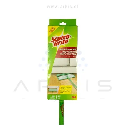 Mopa Plana 3M Scotch Brite con Mango Microfibra Atrapatodo 34.5 cm