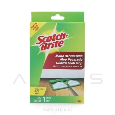 Mopa Plana 3M Scotch Brite Repuesto Atrapatodo Microfibra 34.5 cm