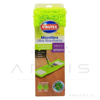 Mopa Plana Virutex Repuesto Microfibra Ultra Absorbente 45 cm