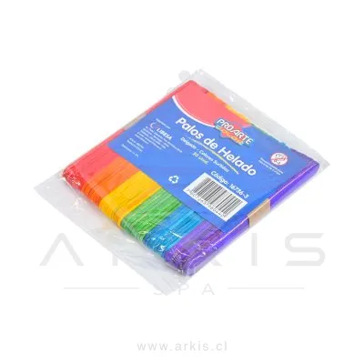 Palos De Helado Proarte Delgado Colores Surtidos 50 Unidades
