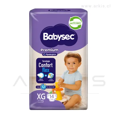 Pañal Babysec Premium XG 14 Unidades