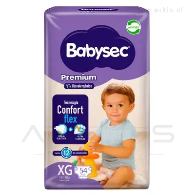 Pañal Babysec Premium XG 54 unidades