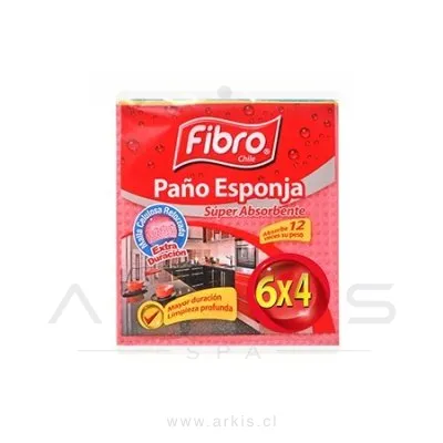Paño Absorbente Esponja Fibro 18x20 cm 6 Unidades