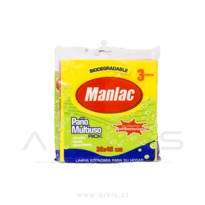 Paño Absorbente Manlac Rick 40x38 cm 3 Unidades
