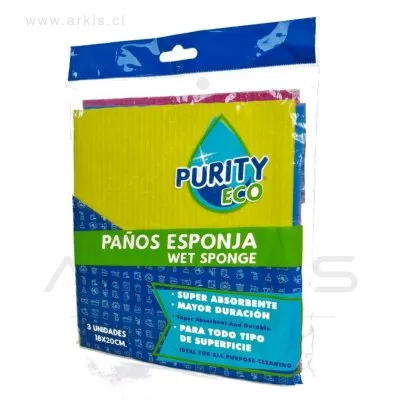 Paño Absorbente Secowash Esponja 18x20 cm Paquete de 3 Unidades