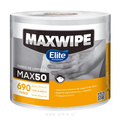 Paño de Limpieza Reutilizable Maxwipe Max 50 Bobina de 690 Unidades