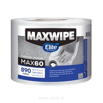 Paño de Limpieza Reutilizable Maxwipe Max 60 Bobina de 890 Unidades