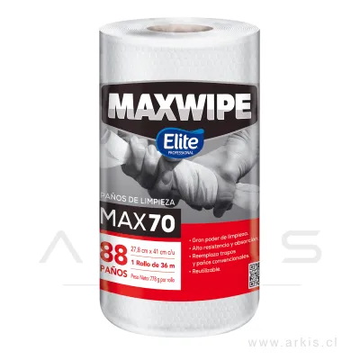 Paño de Limpieza Reutilizable Maxwipe Max 70 Rollo 88 Unidades